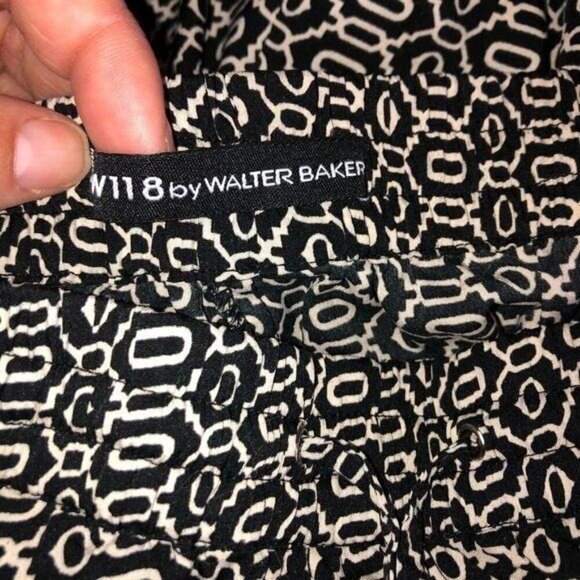W118 By Walter Baker Pants Size Medium M Womens Black Printed Elastic Drawstring - Picture 4 of 11